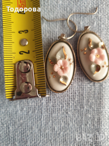 Стилни порцеланови обици, снимка 5 - Обеци - 44586675