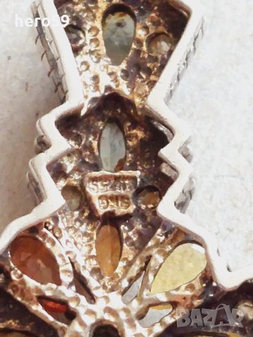 Златен кръст с диаманти-злато,сребро , снимка 5 - Обеци - 42330973