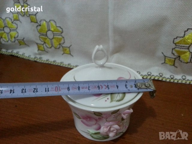 Български костен порцелан Бононя захарница , снимка 5 - Антикварни и старинни предмети - 42144910