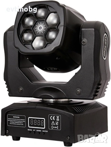 Преносими LED сценични светлини с движеща се глава и управление (6x12W + лазер), снимка 7 - Прожектори - 54064756