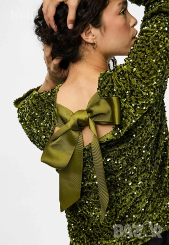 Парти блуза в зелено