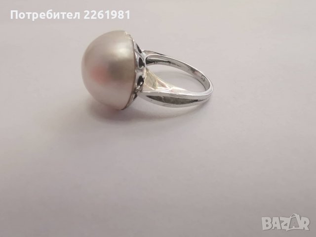 Продавам златен пръстен с перла, снимка 3 - Пръстени - 37095025