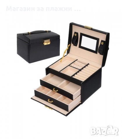 Луксозна кутия-куфар за бижута и козметика на три нива - код 1756, снимка 3 - Други - 34266165