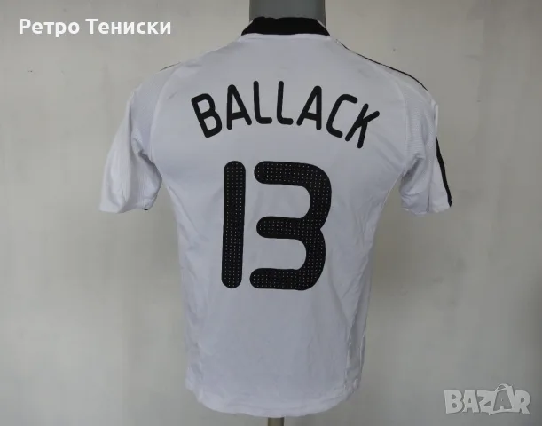 Тениска Germany — Домакински (Michael Ballack #13) adidas — Деца размер L Бяло (сезон 2008)