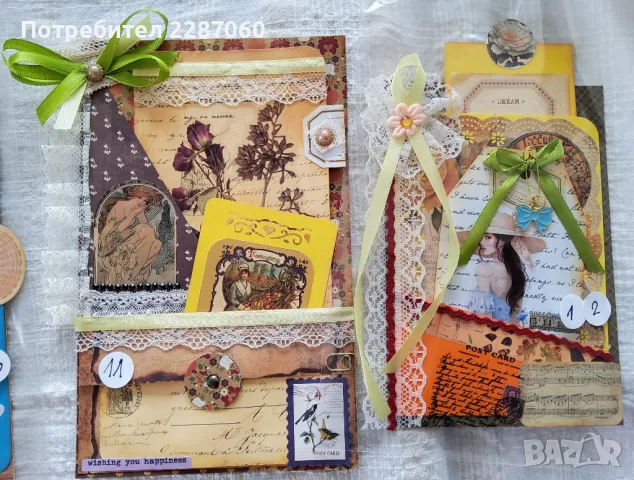 Универсални ръчно изработени картички - скрапбукинг, снимка 6 - Други - 49518685
