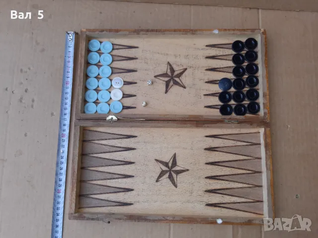 Стар дървен шах с табла, снимка 5 - Антикварни и старинни предмети - 47305452
