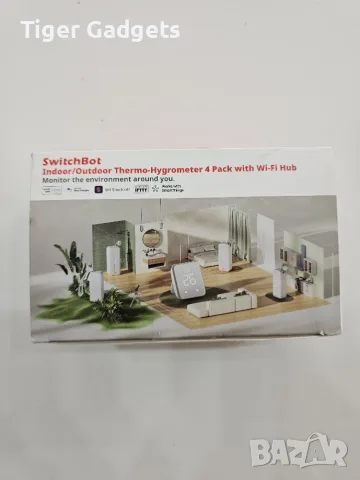 SwitchBot 4 бр. термометри и влагомери с Matter Hub – Wi-Fi/Bluetooth, IP65, смарт известия, снимка 12 - Смарт домашни устройства (Smart Home) - 56225383