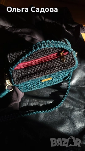 Авторска ръчно изработена макраме чанта Forest Ember., снимка 3 - Чанти - 53282694