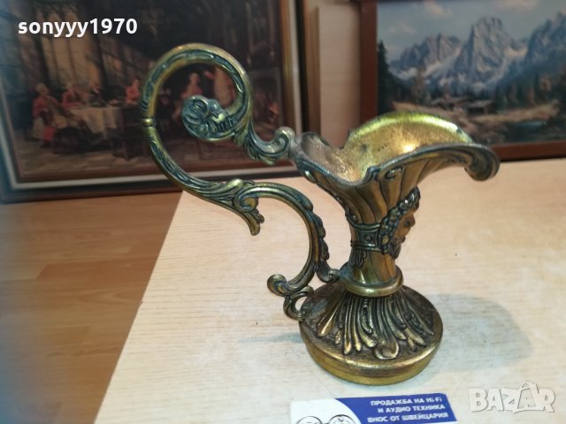 кана-горна част-мед/месинг-19х19х9см-внос холандия, снимка 3 - Колекции - 30474536