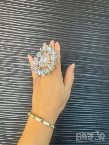 Уникален масивен пръстен с кристали, снимка 9 - Пръстени - 46088397