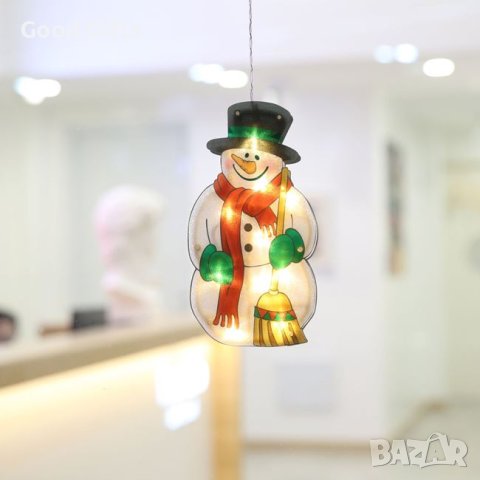 LED Светеща Коледна декоративна фигурка Снежен човек, 25cm