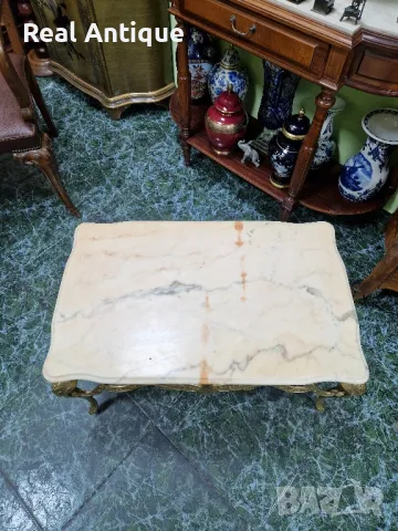 Прекрасна много красива антикварна белгийска бронзова масичка с оникс , снимка 7 - Антикварни и старинни предмети - 48867432