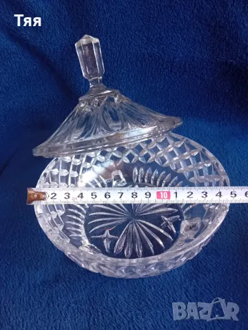 Голяма стъклена захарница/бонбониера, снимка 4 - Форми - 49553286