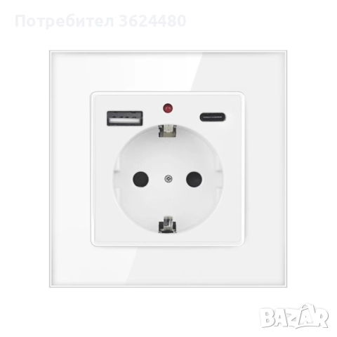 Единичен Шуко Контакт с Бързо 2.1A USB Зареждане – Бял, 2 Порта, снимка 4 - Други стоки за дома - 52403925