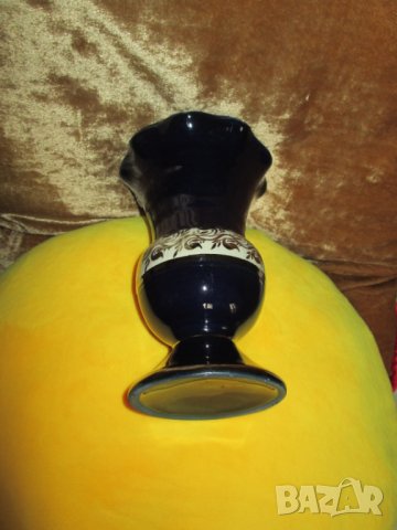 Стара порцеланова ваза ,кобалтов син цвят, позлата, снимка 5 - Вази - 34220539