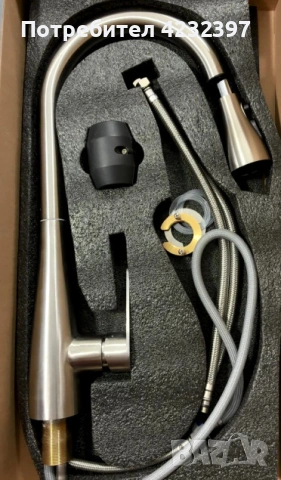 Смесител за кухня с душ Blandini Laveo Inox, снимка 3 - Смесители - 53921502