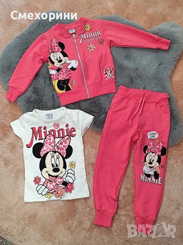 Нов памучен комплект от три части за момиченца ръст 104, 110, 116, 122, 128, снимка 3 - Детски комплекти - 53081056