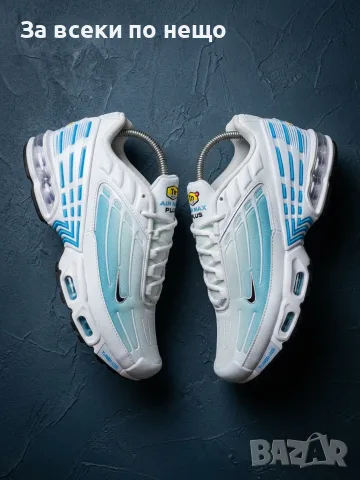 Nike Air Max TN 3 Plus Мъжки Маратонки👟Мъжки Спортни Обувки Бяло и Тюркоаз Код S483, снимка 3 - Маратонки - 55990502