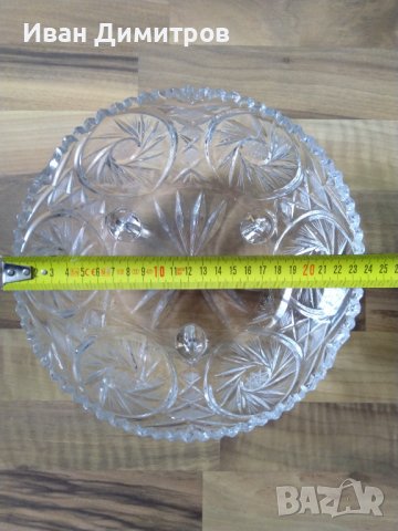 Старинна кристална фруктиера 24/12 см. /Antique crystal fruit bowl 24/12 centimeters, снимка 2 - Други ценни предмети - 36691213