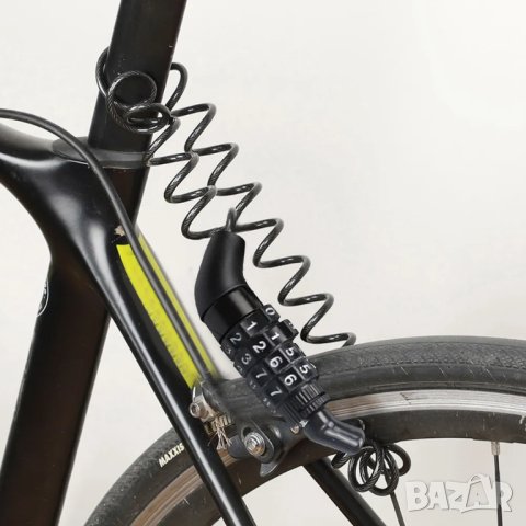 Стоманено - кабелен катинар за велосипед с код за заключване, снимка 4 - Аксесоари за велосипеди - 42792878