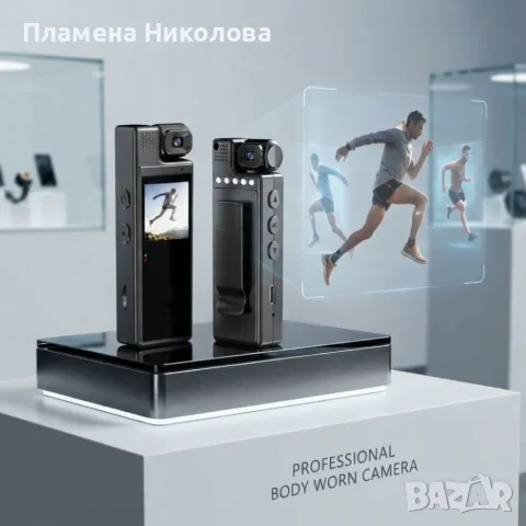 Преносима Body камера 1080P Full HD с 1.3″ дисплей, въртящ се обектив 180°, нощно виждане и аудиозап, снимка 2 - Камери - 55886403