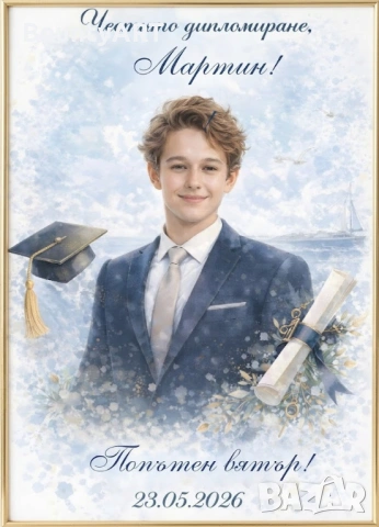 Персонализиран постер/портрет от снимка. Подарък за Абитуриенти, снимка 3 - Подаръци за жени - 53906397