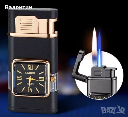 Газова ветроустойчива запалка с часовник. 4 цвята. Подарък. Сувенир., снимка 10 - Запалки - 52846876