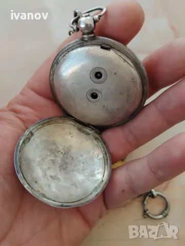 Турски джобен сребърен часовник с кюстек, снимка 5 - Джобни - 48142270