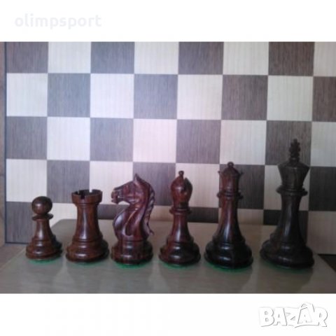 Шахматни  Дървени Фигури SUPREME Стаунтон 6 дизайн, Палисандър.  Изработка - Чемшир / Палисандър.  