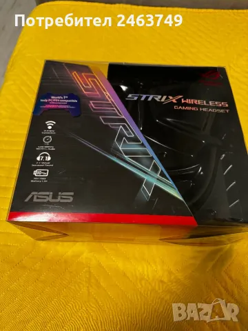 Безжични геймърски слушалки ASUS ROG Strix, черен/оранжев - ASUS-HEAD-STRIX-Wireless, снимка 2 - Слушалки и портативни колонки - 49874669