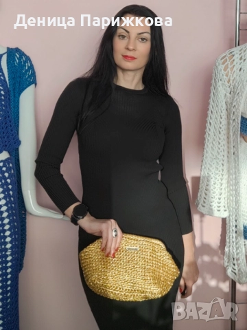 Ръчно плетена чанта от метализирана прежда модел "Блясък", снимка 11 - Чанти - 52747798