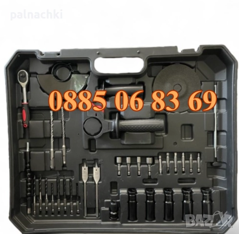 Комплект 5 в 1 от акумулаторен перфоратор, винтоверт, гайковерт, ъглошлайф и LED лампа 36V 10Ah, снимка 9 - Други инструменти - 52114521