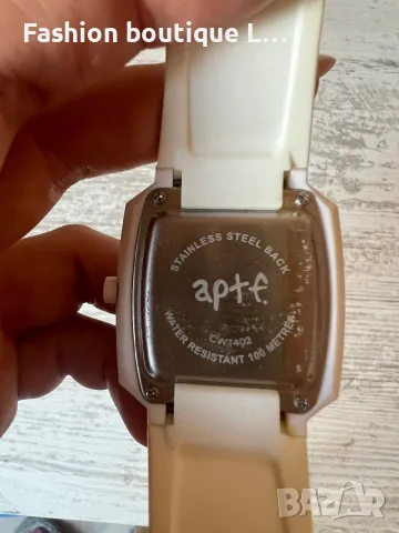 Бял часовник APPERTIFF с гумена каишка Stainless steel back и е Water resistant 100 metres , снимка 4 - Водоустойчиви - 56112595
