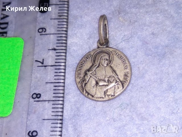 ПОСРЕБРЕНА КАТОЛИЧЕСКА ДВУСТРАННА КОЛЕКЦИОНЕРСКА РЯДКА ИКОНКА 31248, снимка 7 - Колекции - 39858162