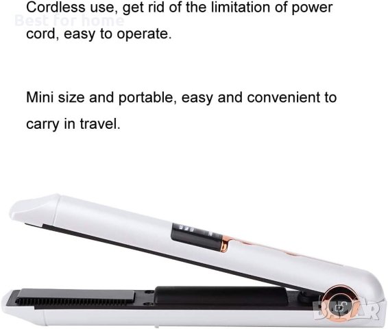 Акумулаторна 3-В-1 USB преса за коса, мини преносима безжична маша за коса,LED дисплей, снимка 9 - Маши за коса - 40638999
