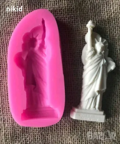 Статуя статуята на свободата силиконов молд форма за декорация торта фондан шоколад гипс свещ, снимка 2 - Форми - 19166514