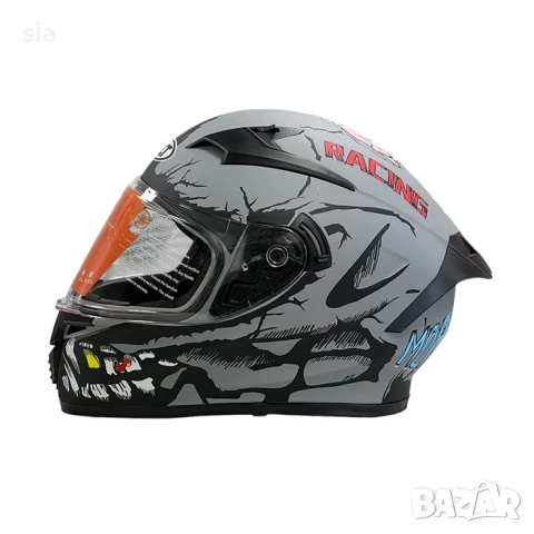 Каска за мотор, Мото шлем, очила и визьор, 4 размера, Matt Grey, снимка 6 - Аксесоари и консумативи - 46173650