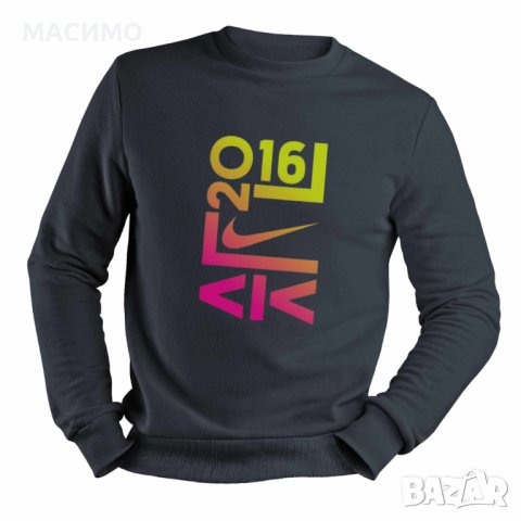 Памучна Блуза Найк Унисекс Дълъг ръкав Чена и Бяла, снимка 2 - Блузи с дълъг ръкав и пуловери - 44462963