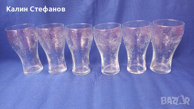 Стъклени чаши кока кола, прозрачни, снежинки , снимка 1 - Колекции - 42671904