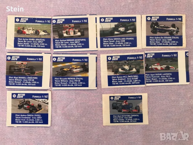 Картинки от дъвки Formula 1, ‘92, ‘93 Motor Show