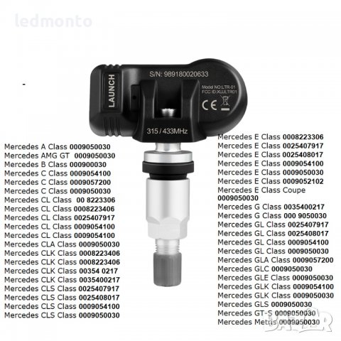 TPMS Датчици за налягане на гумите Мерцедес tpms Mercedes A B E C CLK