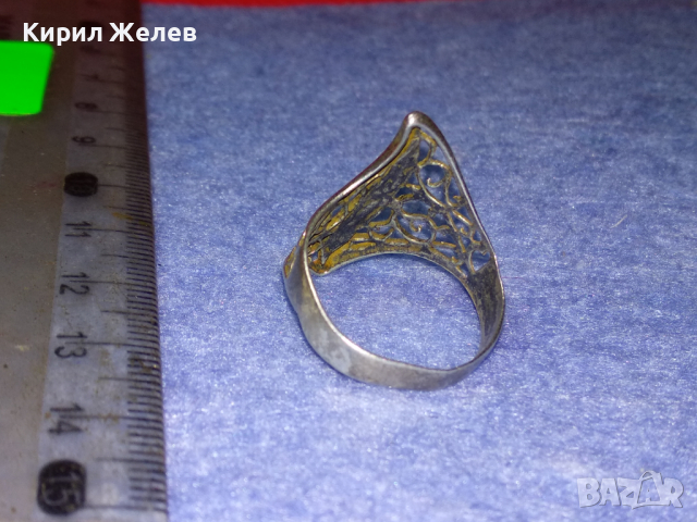 КРАСИВ АЖУРЕН РЕТРО СРЕБЪРЕН ПРЪСТЕН ВИСОКА ПРОБА СРЕБРО РЪЧНА АРТ ИЗРАБОТКА 43813, снимка 6 - Антикварни и старинни предмети - 44690237