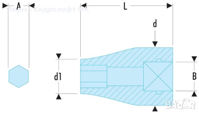 FACOM S.236 Държач 1/2'' за битове 5/16" , снимка 2 - Гедорета - 40642330