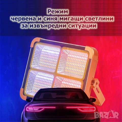 Соларен LED прожектор с пауър банк, за къмпинг и като работна и аварийна лампа, снимка 5 - Къмпинг осветление - 40777116