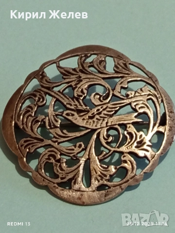 Винтидж сребърна брошка Ар Нуво филигранна изработка 49849, снимка 7 - Колиета, медальони, синджири - 52918047