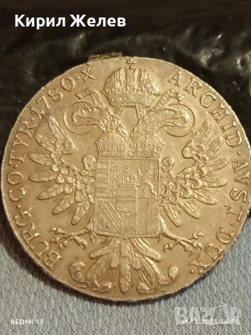 Сребърна монета талер 1780г. Мария Терезия Австро-Унгария рядка за КОЛЕКЦИЯ 52222, снимка 12 - Нумизматика и бонистика - 52432686