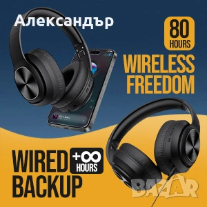 Сгъваеми безжични слушалки TuneFlux,батерия със заряд за 80 часа,вграден микрофон,Bluetooth 5.3,HiFi, снимка 4 - Друга електроника - 54292257