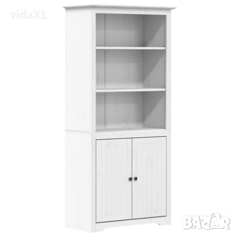 vidaXL Етажерка за книги BODO бяла 82x40x173 см бор масив