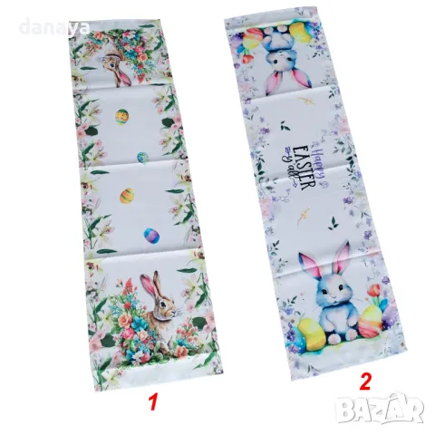 5682 Великденски тишлайфер за маса Зайче, 140x40cm, снимка 4 - Покривки за маси - 49198212