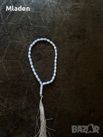 Броеница от син ахат